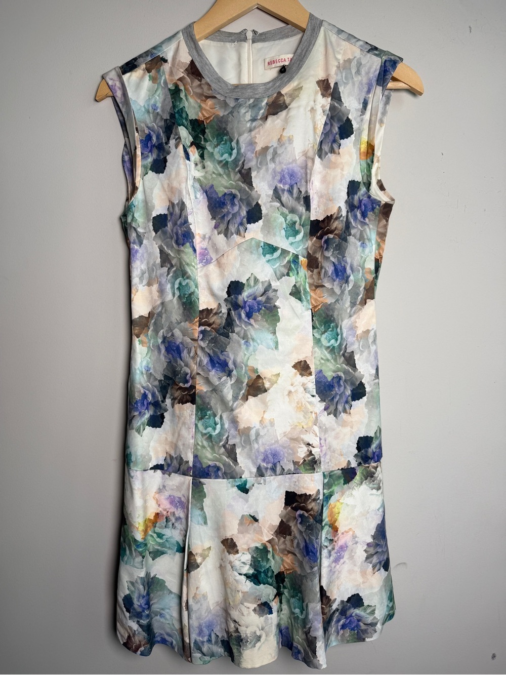 Rebecca Taylor Enchanted Gardens Floral Drop Waist Cap Sleeve Dress Sz 4 - Picture 1 of 6